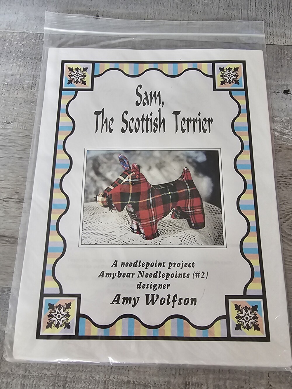 Sam The Scottish Terrier Amy Wolfson Needlepoint Pattern Rare Vintage 242c